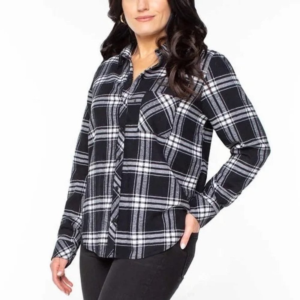 Well Worn Ladies' Flannel Shirt in Black